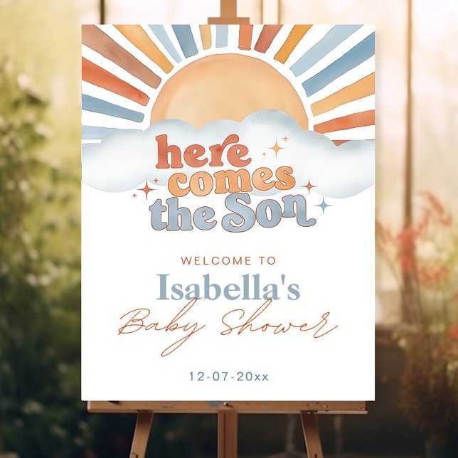 Here Comes the Son Baby Shower Welcome Sign Boy (Creator Uploaded)