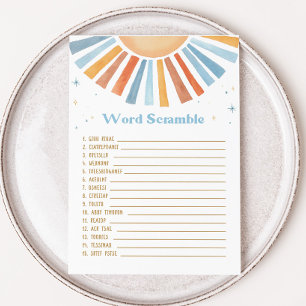 Here Comes the Son Baby Shower Word Scramble Game