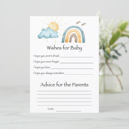 Here Comes The Son Baby Wishes Activity Card