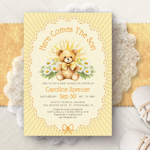 Here Comes the Son Bear Baby Shower Invitation