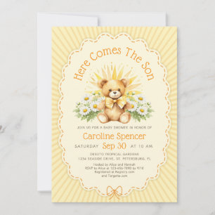 Here Comes the Son Bear Baby Shower Invitation