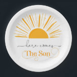 Here comes the son birthday paper plates<br><div class="desc">Here comes the son birthday Balloon
Matching items are available.</div>