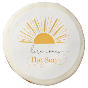 Here comes the son birthday sugar cookie