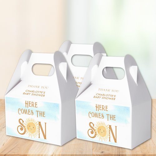 Here Comes The Son Boho Baby Shower Favor Boxes