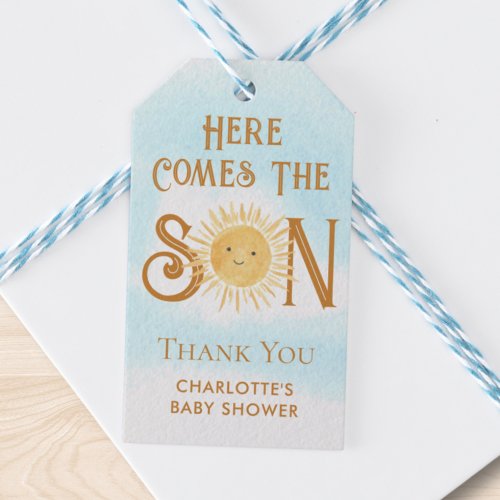 Here Comes The Son Boho Baby Shower Gift Tags