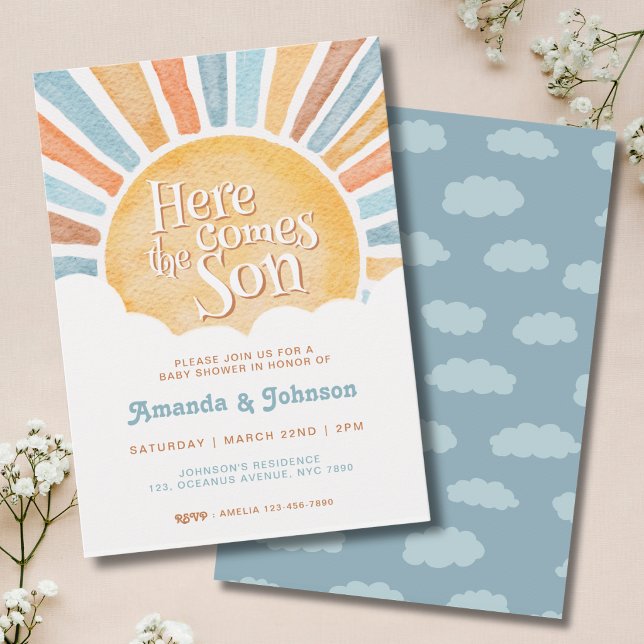 Here Comes the Son Boho Baby Shower Invitation (Creator Uploaded)