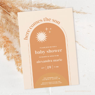 Here Comes the Son Boho Baby Shower Invitation