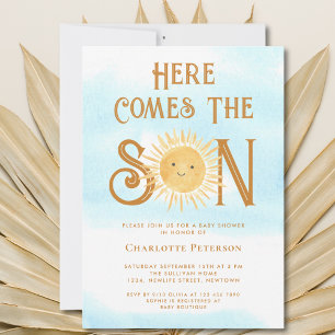 Here Comes The Son Boho Baby Shower Invitation