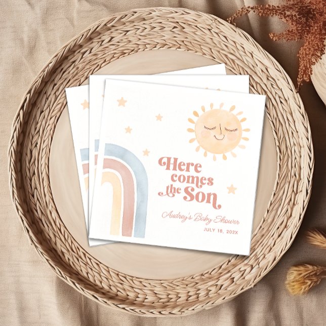 Here Comes the Son Boho Baby Shower Napkins (Here Comes the Son Boho Baby Shower Napkins)