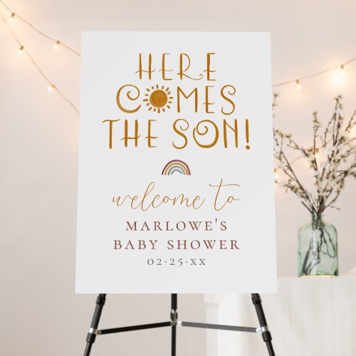 Here Comes The Son Boho Boy Baby Shower Welcome