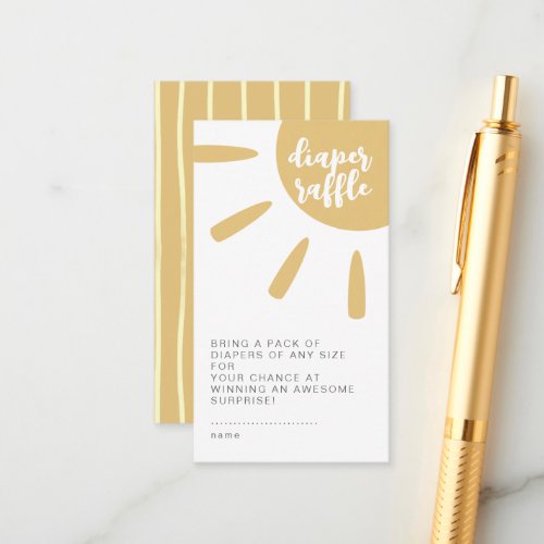 Here Comes The Son Boho Minimal Diaper Raffle Enclosure Card