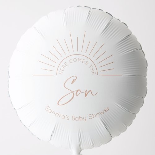 Here Comes The Son Boho Modern Baby Shower Balloon