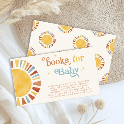Here Comes the Son Boho Retro Sun Books for Baby Enclosure Card