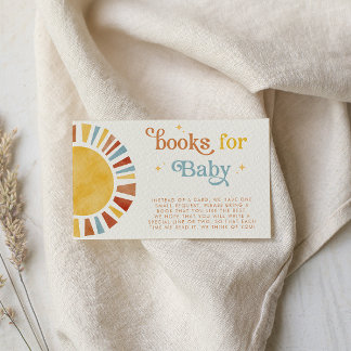 Here Comes the Son Boho Retro Sun Books for Baby Enclosure Card