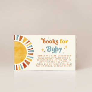 Here Comes the Son Boho Retro Sun Books for Baby Enclosure Card