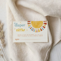 Here Comes the Son Boho Retro Sun Diaper Raffle