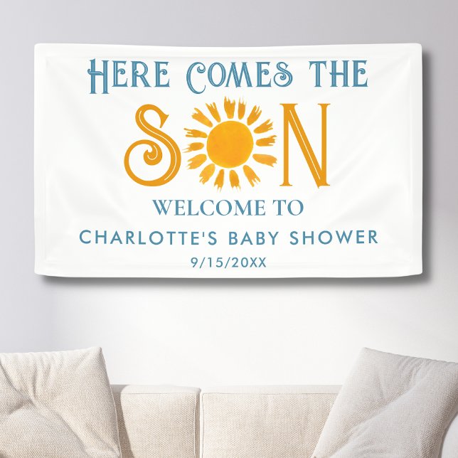 Here Comes the Son Boho Sunshine Baby Shower Banner (Creator Uploaded)