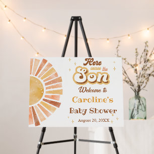 Here Comes The Son Boho Sunshine Baby Shower Foam Board