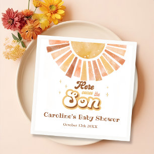 Here Comes The Son Boho Sunshine Baby Shower Napkins