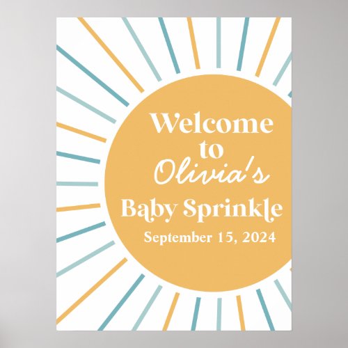 Here Comes the Son Boho Sunshine Baby Sprinkle Poster
