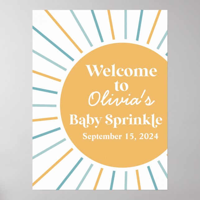 Here Comes the Son Boho Sunshine Baby Sprinkle Poster (Front)