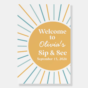 Here Comes the Son Boho Sunshine Sip and See Foam Board