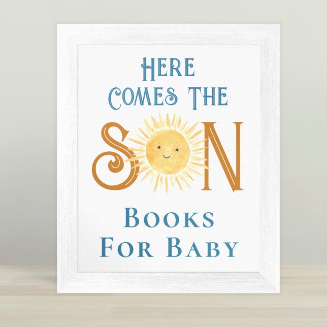 Here Comes The Son Books For Baby Baby Shower Sign (Creator Uploaded)