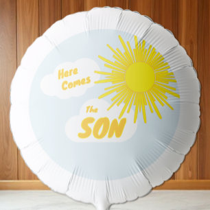 Here Comes The Son Boy Baby Shower Balloon