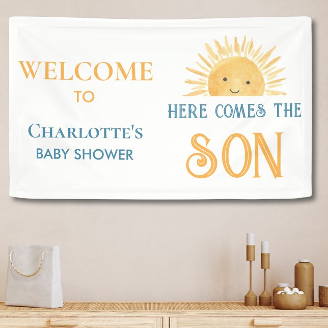 Here Comes The Son Boy Baby Shower Banner (Creator Uploaded)
