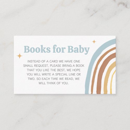 Here Comes the Son Boy Baby Shower Books for Baby Enclosure Card