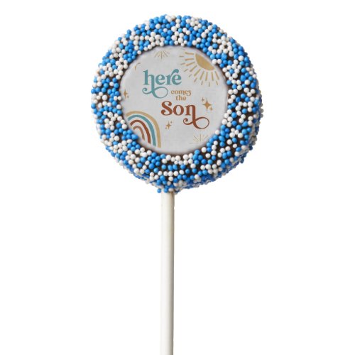 Here Comes the Son Boy Baby Shower Chocolate Covered Oreo Pop