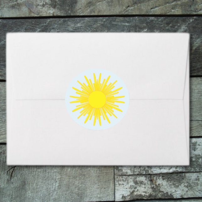 Here Comes The Son Boy Baby Shower Classic Round Sticker (Creator Uploaded)