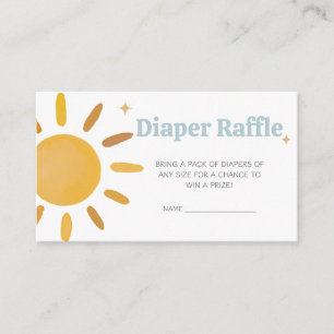 Here Comes the Son Boy Baby Shower Diaper Raffle Enclosure Card