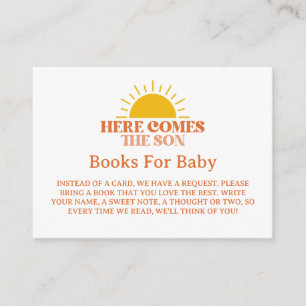 Here Comes The Son Boy Baby Shower Enclosure Card