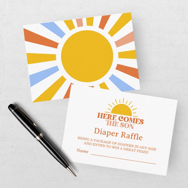 Here Comes The Son Boy Baby Shower Enclosure Card (Creator Uploaded)
