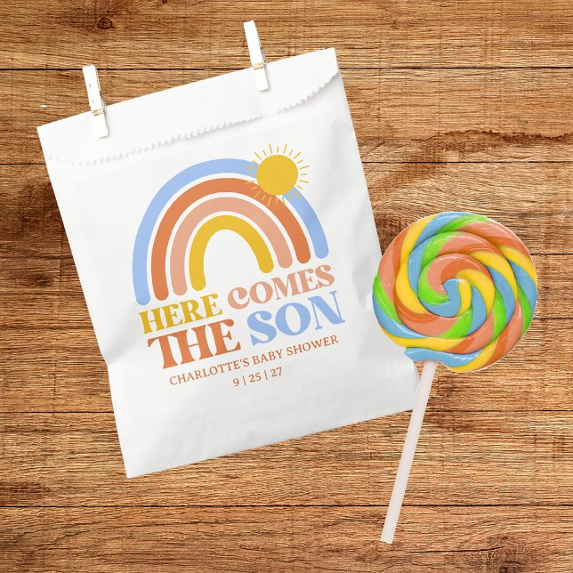 Here Comes The Son Boy Baby Shower Favor Bag (Creator Uploaded)