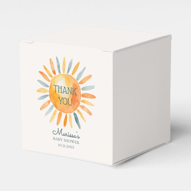 Here Comes the Son Boy Baby Shower Favor Boxes (Front Side)