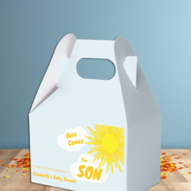Here Comes The Son Boy Baby Shower Favor Boxes (Creator Uploaded)