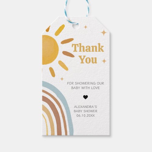 Here Comes the Son Boy Baby Shower Favor Tags