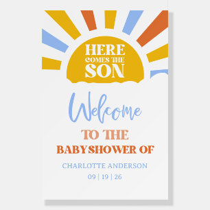 Here Comes The Son Boy Baby Shower Foam Board