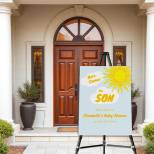 Here Comes The Son Boy Baby Shower Foam Board
