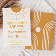 Here Comes the Son Boy Baby Shower Invitation