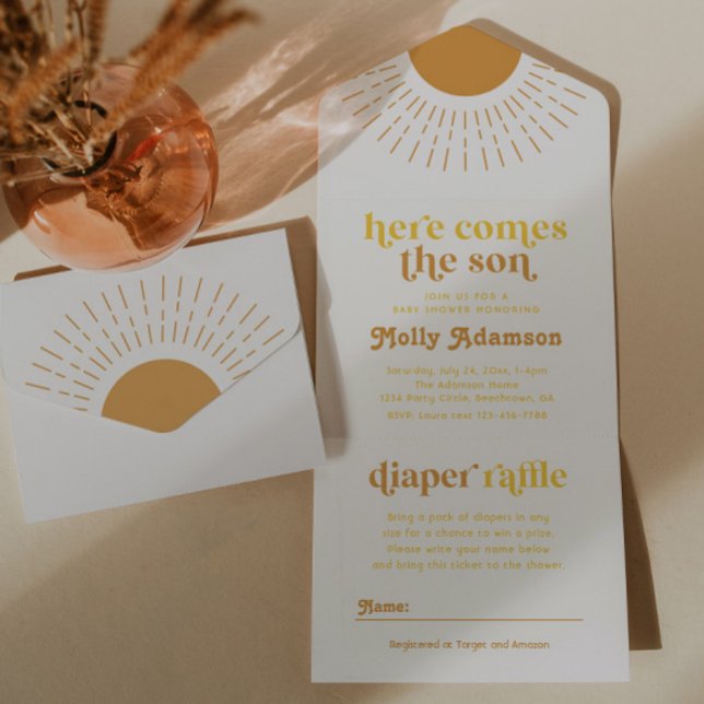 Here Comes the Son Boy Baby Shower Invitation (Creator Uploaded)