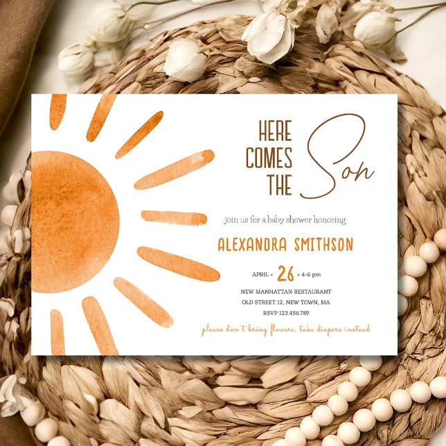 Here comes the son boy Baby shower Invitation (Creator Uploaded)