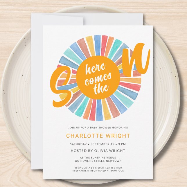 Here Comes The Son Boy Baby Shower Invitation (Creator Uploaded)