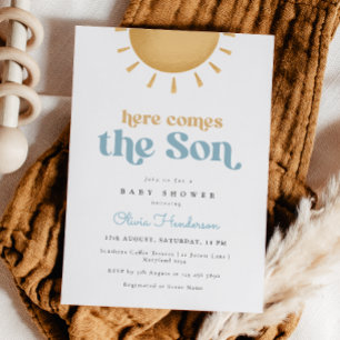 Here Comes the Son Boy Baby Shower Invitation