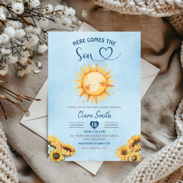 Here Comes The Son Boy Baby Shower Invitation (Creator Uploaded)