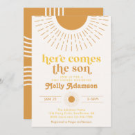 Here Comes the Son Boy Baby Shower Invitation