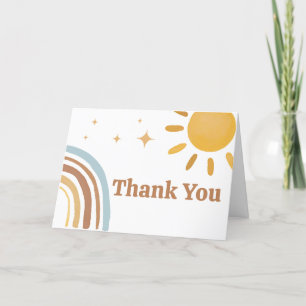 Here Comes the Son Boy Baby Shower Letterpress Thank You Card