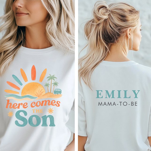Here Comes The Son Boy Baby Shower Mommy To Be T-Shirt (Creator Uploaded)